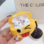 Wholesale Cute Design Cartoon Silicone Cover Skin for Airpod (1 / 2) Charging Case (Emoji  Winking Face)